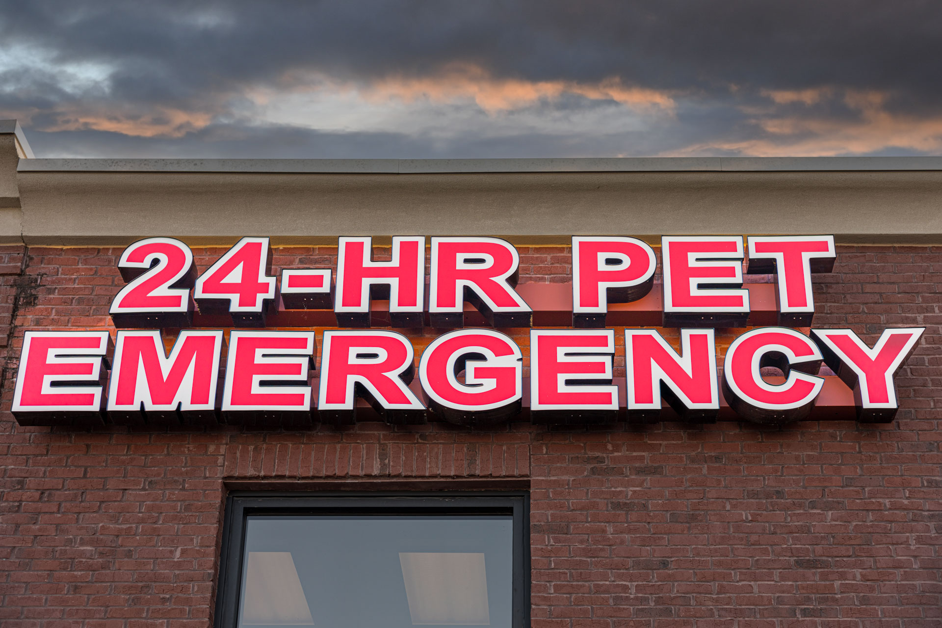 24-hour pet emergency signage