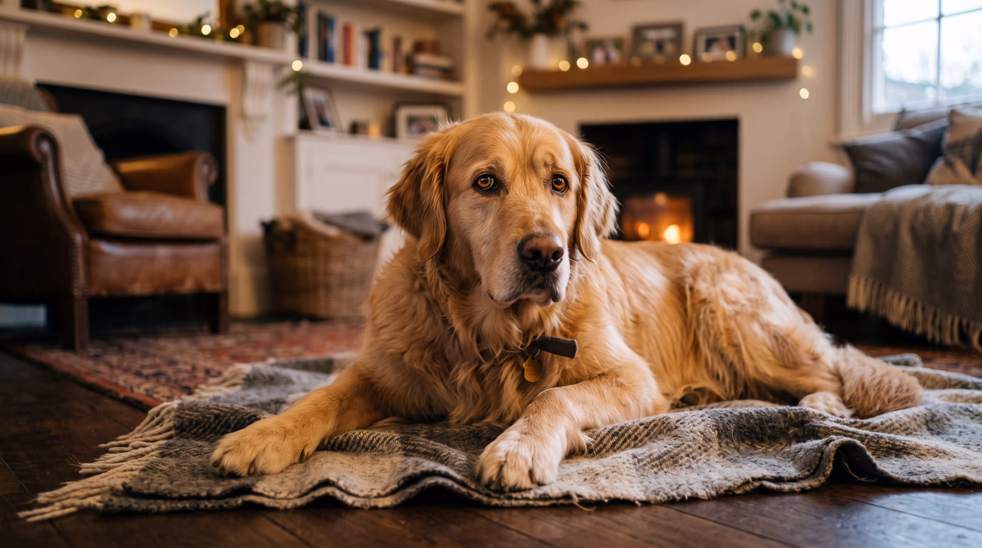 Calm Concerned Golden Retriever